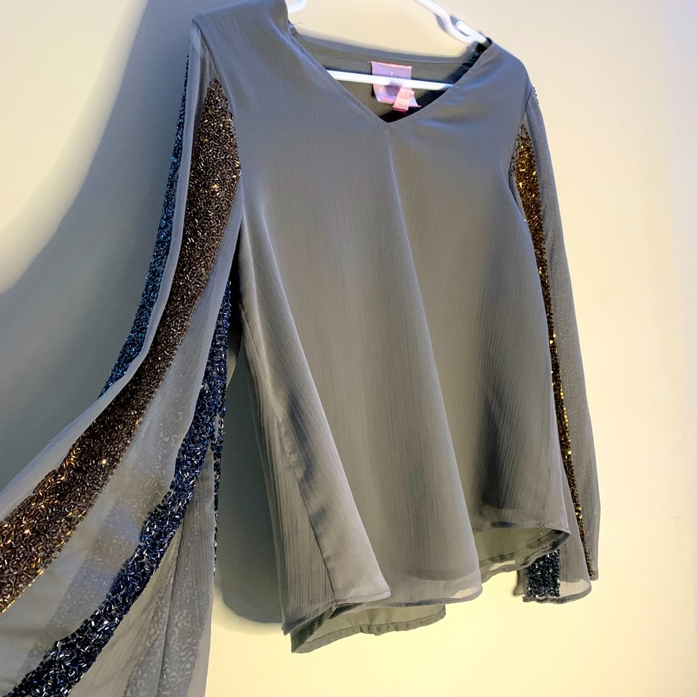 Hand beaded long sleeve